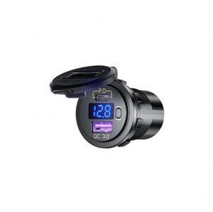 ที่ชาร์จในรถยนต์รุ่นใหม่ ที่ชาร์จ PD 12-24V ที่ชาร์จในรถยนต์แบบดัดแปลง PD+QC3.0 ชาร์จเร็ว พร้อมสวิตช์สำหรับ iPhone - Product Image 3