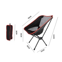Petite chaise pliante d'extérieur portable en forme de lune, tabouret de pêche, chaise de peinture artistique, chaise de plage respirante pour pique-nique, camping