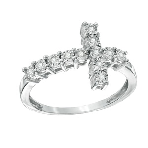 Nhẫn Chữ Thập Tôn Giáo Có Thể Xếp Chồng Bằng Bạc Thật 925 Đá Quý - Product Image 1