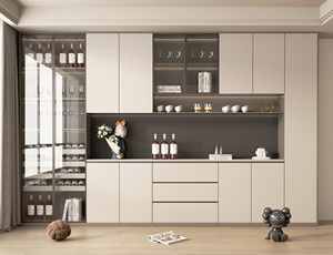 Venta de fábrica Estante de barra de madera maciza Exhibición Gabinete de vino Estante de vino de metal Alambre de acero - Product Image 4