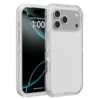 Coque arrière transparente pour iPhone 18 Pro Max, protection robuste 3 en 1, compatible avec Apple iPhone 18, 17 Air, 16, 15 (MOQ 500).