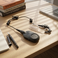 Headset Walkie Talkie Nirkabel Hitam NNTN8189 dengan Kabel Earphone dan Mikrofon 12 inci