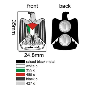 Protesto marcha palestina bandeira mapa pin crachá corante preto Falcão Águia forma pino broche zinco liga patriótico palestino lapela pino