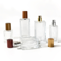 Fabricant sur mesure de flacons de parfum en verre rectangulaires de luxe vides avec pompe pulvérisatrice, 30 ml, 35 ml, 50 ml, 100 ml