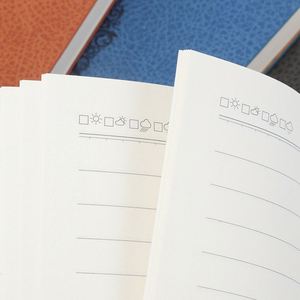 Carnet de notes professionnel A5 en cuir PU, couverture rigide, porte-stylo épais, 100 feuilles, reliure cousue, logo personnalisé, pour le bureau - Product Image 3