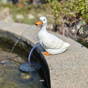 <span class=keywords><strong>Fontaine</strong></span> solaire artisanale en résine de canards blancs, style Art Déco, 10,5x16x19cm, kit d'artisanat pour ornement de jardin, décoration intérieure et extérieure, petite taille - Product Image 6