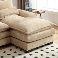 Ensemble de canapés luxueux et modernes de style italien en tissu de velours nordique léger en forme de U pour la maison, le salon et l'appartement.