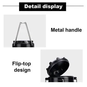 Linterna de Emergencia para Camping Negra, Luz Blanca Cálida Brillante, Funciona con Batería de 5 Horas, Impermeable, LED COB, Linterna Ligera - Product Image 4