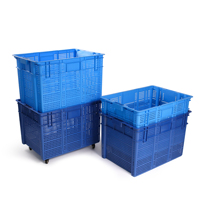 Caisse de rangement en plastique HDPE renforcé, ventilée, recyclable, 800*565*510, pour déménagement, empilable et emboîtable
