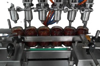 Remplisseuses automatiques de bouteilles d'huile capillaire sirop contre la toux yaourt Remplisseuses et machine d'emballage de bouteilles de confiture de fraises