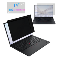 Untuk Lenovo 14 Inch 16:10 Laptop Layar Privasi PET Reversibel 2 Arah Filter Anti Cahaya Biru Anti Silau Anti Mata-mata Mudah Dipasang