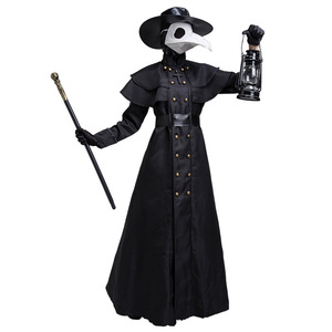 Costume de médecin de la <span class=keywords><strong>peste</strong></span> médiéval steampunk européen américain pour adulte avec masque à bec d'oiseau, masque à long bec de corbeau, robe - Product Image 5