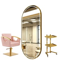 Ensemble de mobilier de salon commercial en cuir : Fauteuil de lavage de cheveux avec armoire et miroir, idéal pour salon de coiffure et usage domestique