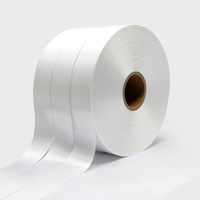 Rouleau de ruban de satin polyester 100% personnalisé simple/double face blanc/couleur antistatique pour les filles