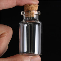 Vente en gros de mini-bouteilles à vœux 5ml 10ml 15ml 20ml 25ml, flacons en verre transparent avec bouchon en liège, personnalisables avec logo, pour le stockage de mèches de bougies