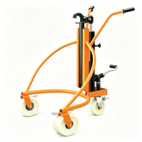 Chariot élévateur manuel hydraulique industriel pour fûts d'huile 350 kg 200 L, transpalette pour fûts en acier 55 gallons, roues PP durables, levage 200 mm