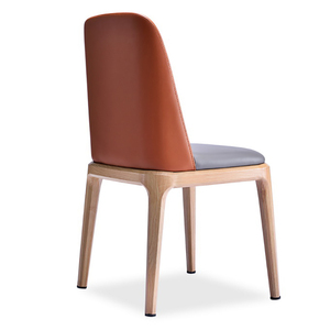 Silla de Comedor de Diseño Nórdico Moderno, Tapizada, de Madera Maciza <span class=keywords><strong>y</strong></span> Acero, para Cafetería o Pastelería - Product Image 3