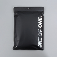 Sac en plastique givré imprimé sur mesure avec logo mat, transparent, à fermeture éclair et à trois soudures latérales pour chaussettes et chaussures