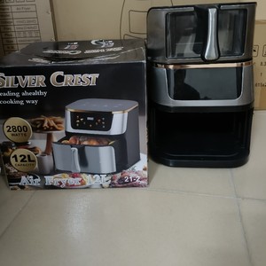 Friteuse à air Silver Crest 12L 2800W, revêtement céramique antiadhésif, design carré, appareil de cuisson électrique - Product Image 2