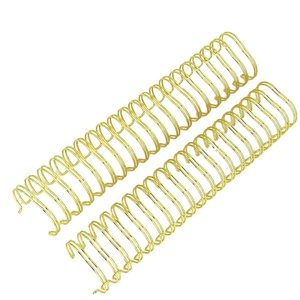 ゴールド/ライトゴールドダブルループツインメタルスパイラルバインディングコイルダブルワイヤースパイラルループスクールノートブックバインディング - Product Image 1
