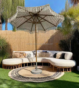 Sombrilla <span class=keywords><strong>LA</strong></span> CONCHA de 9 pies, Parasol de Macramé, Tejido a Crochet, con Borlas, Parasol de Patio con Borlas, Toldo Tejido - Product Image 2