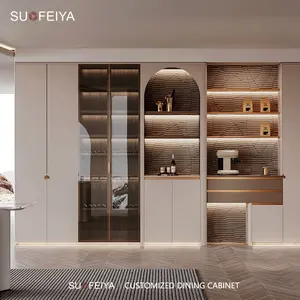 SUOFEIYA 2024 Custom Luxury Modern Powder Coating Kitchen Cabinet Design China Supplier