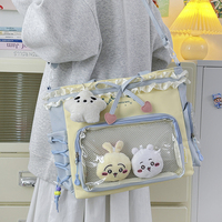 Nouveau sac Ita bandoulière 2026, style Kawaii Lolita, en nylon, avec breloque en peluche et fenêtre de présentation