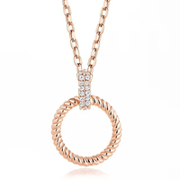 S925 bijoux en argent pur rétro lumière luxe torsion anneau pendentif collier bijoux haut de gamme personnalisé fabricant en gros