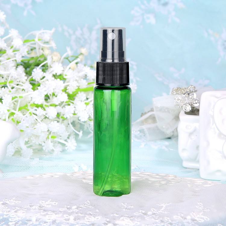 ขวดสีเขียว + ฝาปิดสีดำ