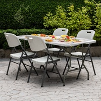 Chaises pliantes en plastique blanc robustes et empilables, capacité 800 lb, pour fêtes, banquets et événements - Vente flash