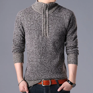 Suéteres Cálidos y Gruesos de Terciopelo y Cachemira para Hombre, Suéteres de Invierno con Cuello de Cremallera, Ropa Casual para Hombre, Talla Grande J0074 - Product Image 6
