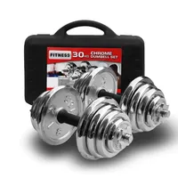 Équipements de fitness à domicile populaires Galvanoplastie Main Chrome 20kg Ensemble d'haltères réglables avec CasePopular
