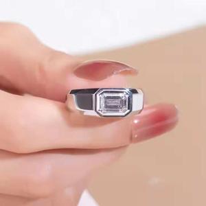 VVS Moissanite <b>Diamond</b> <b>Ring</b> 925 Sterling Silver Lab Grown <b>Diamond</b> Engagement Jewelry - Product Image 4