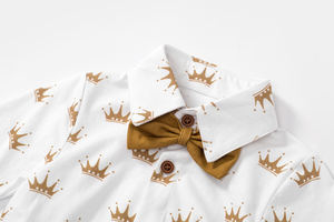 Set di 5 Pezzi per Neonato con Logo Personalizzato e Motivo a Corona, Tutina a Maniche Lunghe per <span class=keywords><strong>3</strong></span>, <span class=keywords><strong>6</strong></span>, 12 <span class=keywords><strong>Mesi</strong></span> - Product Image 3