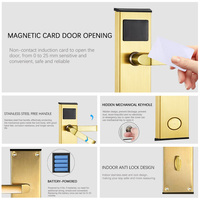 Cerradura Inteligente RFID Moderna y Duradera de Acero Inoxidable para Puerta de Madera de Hotel, con Almacenamiento en la Nube de Software, Cerradura Electrónica Interior de Metal T57