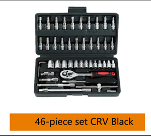 High Quality 46PCS Socket Wrench <b>Set</b> Hand Tool Kit Ratchet Spanner <b>Screwdriver</b> <b>Bits</b> for Car Repair Household Maintenance Socket - Product Image 6
