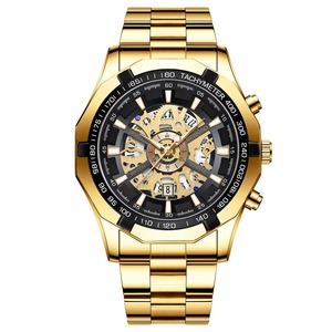 Montre BINBOND pour homme, luxe argent et noir, S033, élégante, en acier inoxydable, mouvement à quartz, alliage, Reloj - Product Image 5