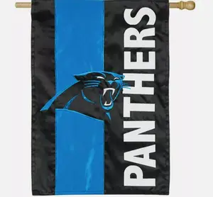 NFL卡罗莱纳黑豹队黑色蓝色点缀花园旗帜