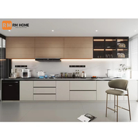 Ensemble de meubles de cuisine en bois massif MDF moderne de luxe, prêt à assembler, design écologique, installation facile, entretien facile