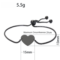Bracelet en acier inoxydable Ywyougang avec pendentif cœur et chaîne de perles, personnalisable, multicolore pour femmes et filles, à porter au quotidien et comme cadeau