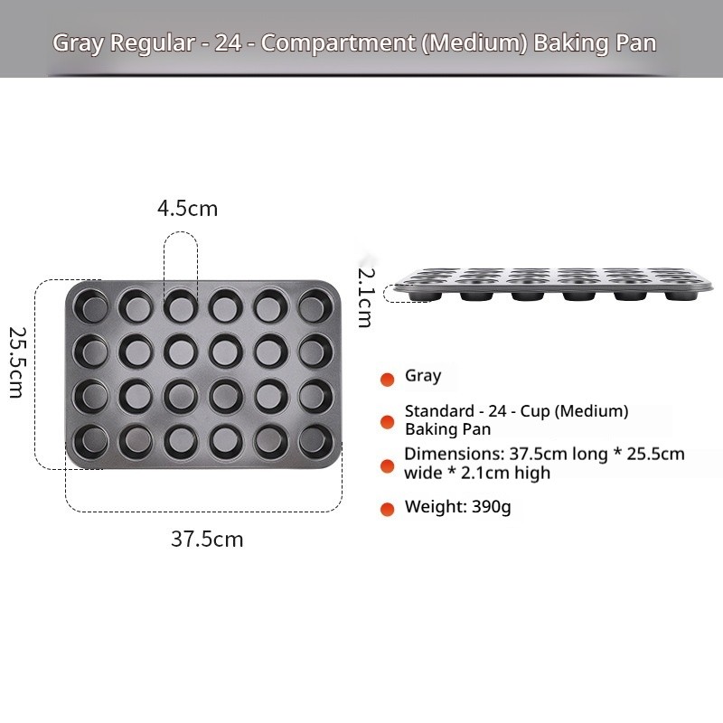 Plat de cuisson de style régulier gris 24 pièces (taille moyenne)