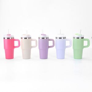 Gobelets isothermes en acier inoxydable de 14 oz, à double paroi, avec couvercle et paille, design sportif pour enfants, idéal pour l'école - Vente en gros - Product Image 4