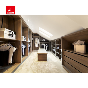 Thiết kế bằng gỗ đi bộ trong <span class=keywords><strong>Scandinavian</strong></span> tủ 2 cửa dẫn ánh sáng Bộ tủ quần áo hệ thống tủ đặt với kệ lưu trữ chất lượng hàng đầu - Product Image 3