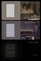 Interrupteur intelligent AVATTO Tuya Wifi avec éclairage d'ambiance, commande vocale sans fil via application, compatible Google Home et Alexa pour la maison intelligente