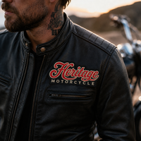 Écussons tissés personnalisés pour motards, bordure surjetée haute densité, badges thermocollants pour vestes en cuir et gilets