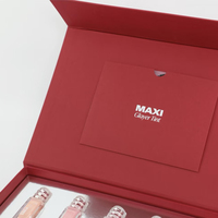 Boîte cadeau double tiroir pour la Journée de la Femme, avec logo en feuille d'argent, impression personnalisée sur papier d'art spécialisé, pour rouge à lèvres, brillant à lèvres, produits de beauté et articles de blogueuses beauté