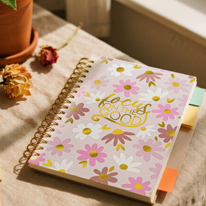 <span class=keywords><strong>Cuaderno</strong></span> de espiral floral Rosa A5 con papel floral de tapa dura Preppy Cute Planner Journal Regalos para estudiantes - Product Image 3