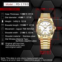 PAGANI DESIGN 2025 Nouvelle montre automatique de luxe DD40 or blanc pour hommes TMI NH36A Date Jour 100M Étanche Montres mécaniques pour hommes