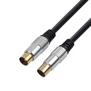 Cable <span class=keywords><strong>Coaxial</strong></span> DAJIANG OEM Personalizado, <span class=keywords><strong>RCA</strong></span> Chapado en Oro de 9.5mm, Macho a Hembra, PVC, para Reproductor de DVD, Altavoz de Computadora - Product Image 1