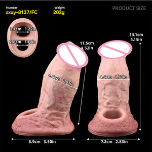 Großhandel SXXY Silikon Open-Ended Penis Ärmel Hahn Enlagers Wieder verwendbare lebensechte Penis vergrößerung Verdickung Sexspielzeug für Männer - Product Image 3